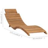 Folding Sun Lounger with Table Solid Teak Wood - Extra Image