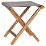 Folding Chairs 2 pcs Solid Teak Wood and Fabric Dark Grey - Front View