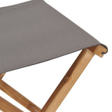Folding Chairs 2 pcs Solid Teak Wood and Fabric Dark Grey - Rear View