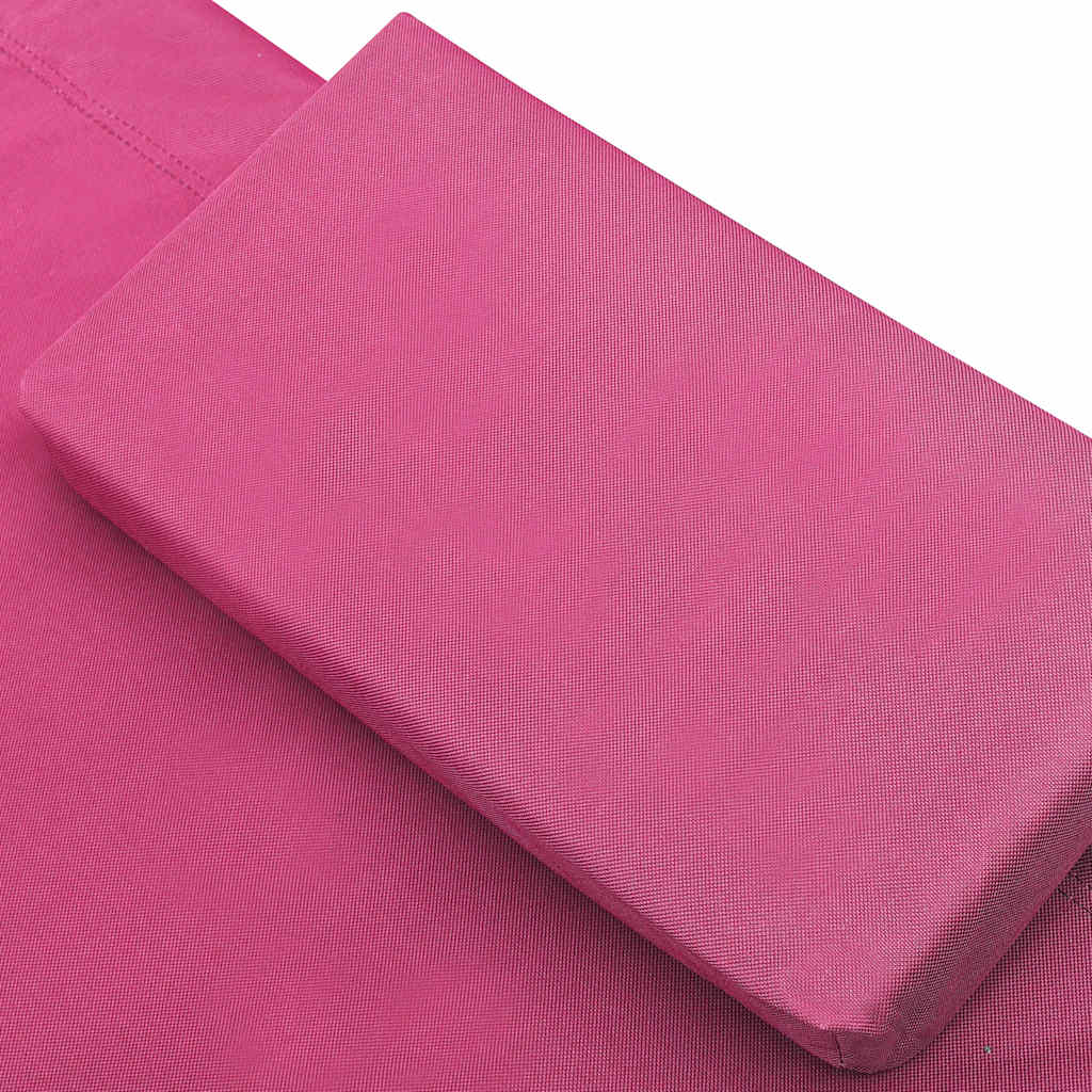 Outdoor Lounge Bed with Canopy and Pillows Pink