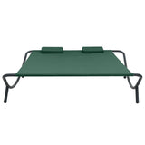 Outdoor Lounge Bed Fabric Green - Front View