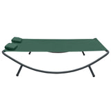 Outdoor Lounge Bed Fabric Green - Side View