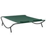 Outdoor Lounge Bed Fabric Green - Top-Down View