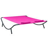 Outdoor Lounge Bed Fabric Pink - Top-Down View