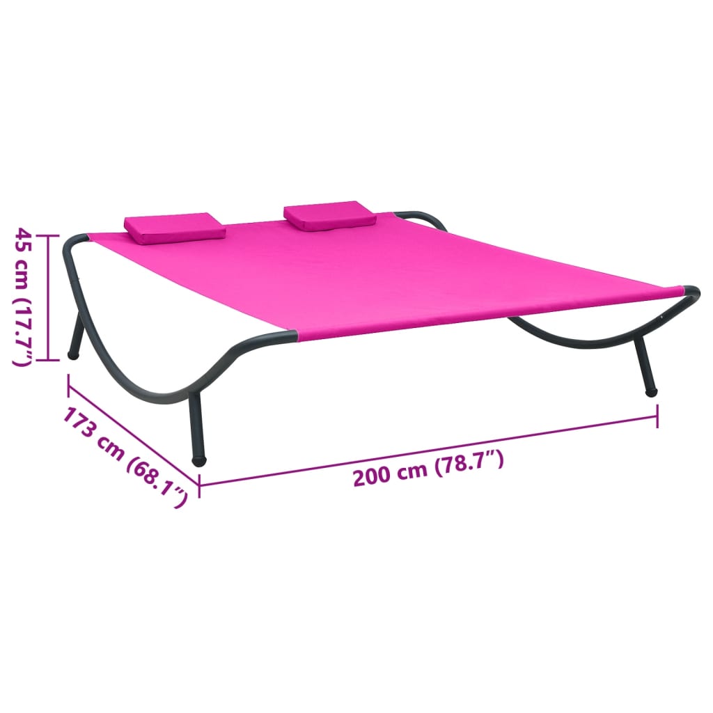 Outdoor Lounge Bed Fabric Pink