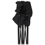 2-Seater Foldable Camping Chair Steel and Fabric Black - 45-Degree Angle