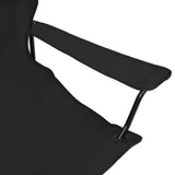 2-Seater Foldable Camping Chair Steel and Fabric Black - Rear View