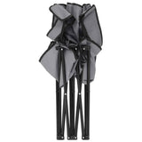 2-Seater Foldable Camping Chair Steel and Fabric Grey