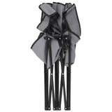 2-Seater Foldable Camping Chair Steel and Fabric Grey - 45-Degree Angle