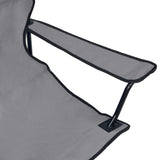 2-Seater Foldable Camping Chair Steel and Fabric Grey - Rear View