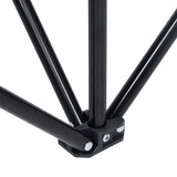 2-Seater Foldable Camping Chair Steel and Fabric Grey - Close-Up Angle