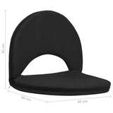 Foldable Ground Chair 2 pcs Black Steel and Fabric - Low Angle
