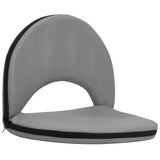Foldable Ground Chair 2 pcs Grey Steel and Fabric