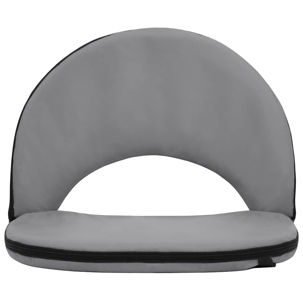 Foldable Ground Chair 2 pcs Grey Steel and Fabric