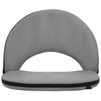 Foldable Ground Chair 2 pcs Grey Steel and Fabric