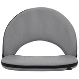 Foldable Ground Chair 2 pcs Grey Steel and Fabric - Side View