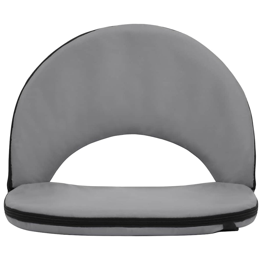 Foldable Ground Chair 2 pcs Grey Steel and Fabric