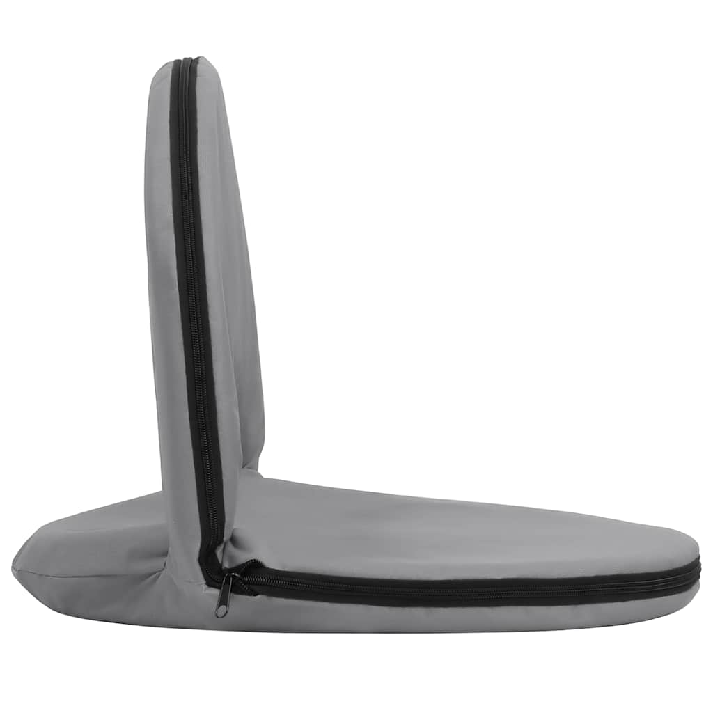 Foldable Ground Chair 2 pcs Grey Steel and Fabric