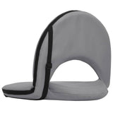 Foldable Ground Chair 2 pcs Grey Steel and Fabric - 45-Degree Angle