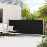 Patio Retractable Side Awning 140x600 cm Black