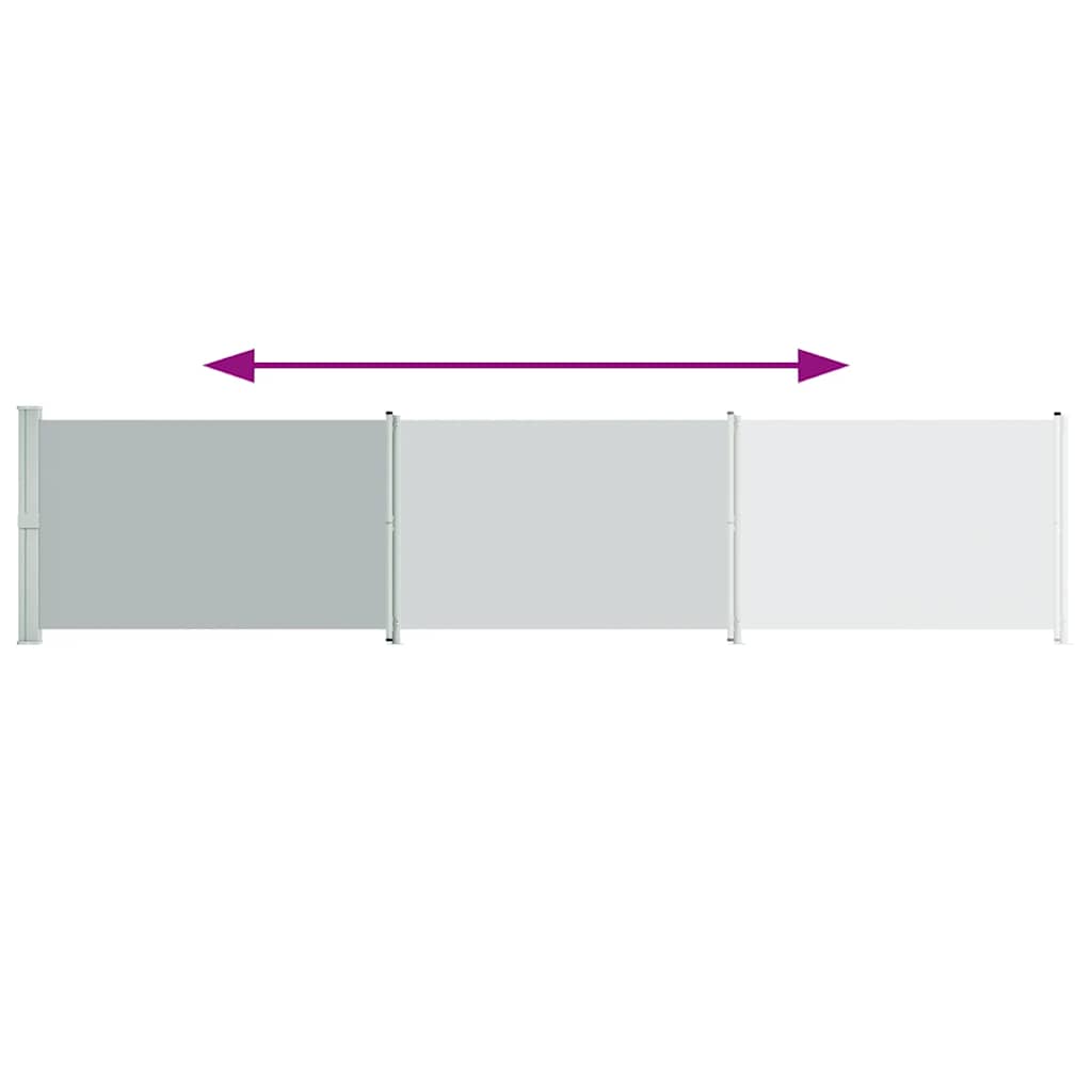 Patio Retractable Side Awning 140x600 cm Grey