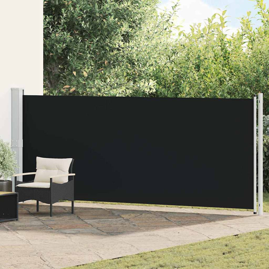 Patio Retractable Side Awning 600x160 cm Black