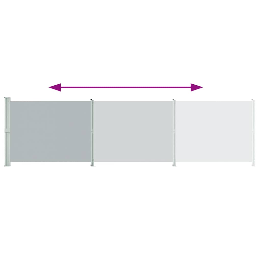 Patio Retractable Side Awning 600x160 cm Grey