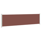 Patio Retractable Side Awning 614x160 cm Brown - Front View