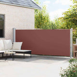 Patio Retractable Side Awning 614x160 cm Brown - Side View