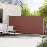 Patio Retractable Side Awning 600x170 cm Brown - Side View