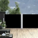 Patio Retractable Side Awning 140x1200 cm Black