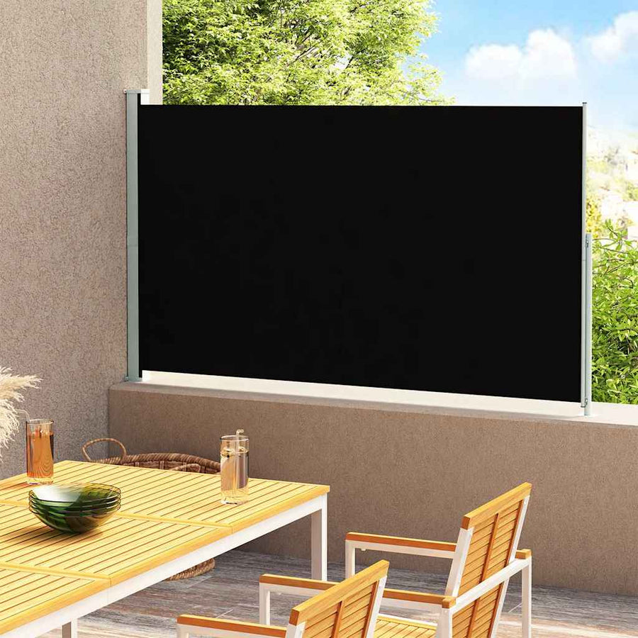 Patio Retractable Side Awning 180x314cm Black