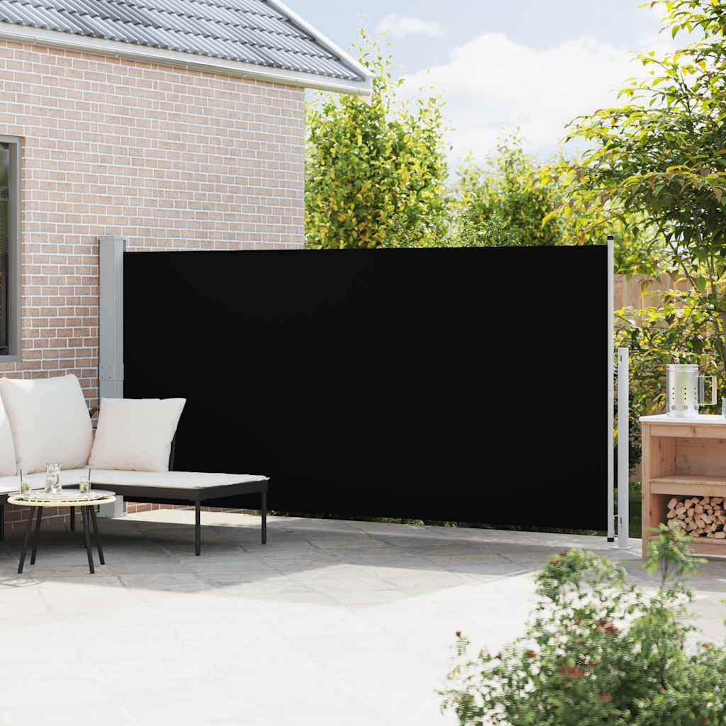 Patio Retractable Side Awning 180x500cm Black
