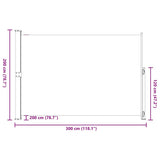 Patio Retractable Side Awning 200x300cm Cream