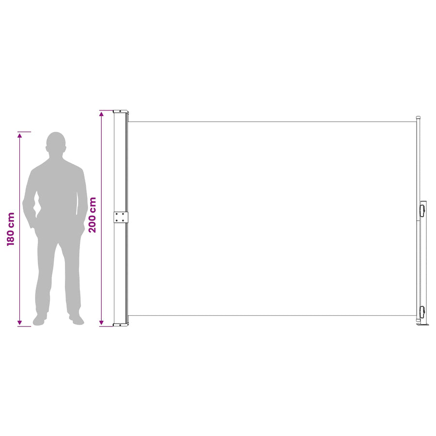 Patio Retractable Side Awning 200x314cm Grey