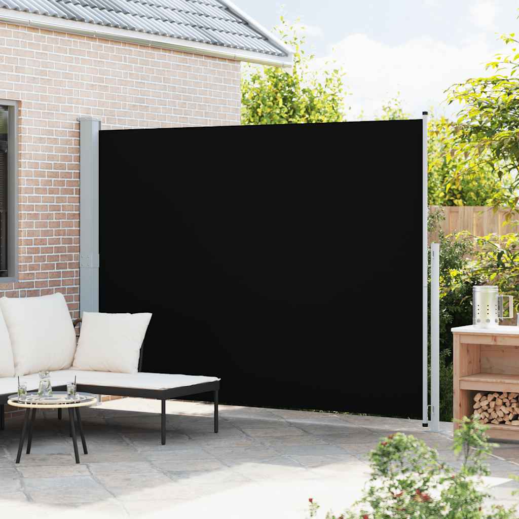 Patio Retractable Side Awning 220x300cm Black