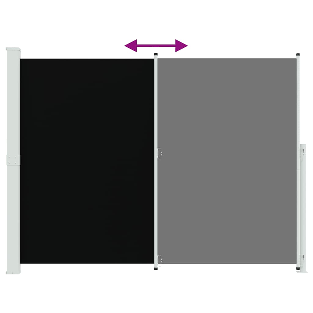 Patio Retractable Side Awning 220x300cm Black