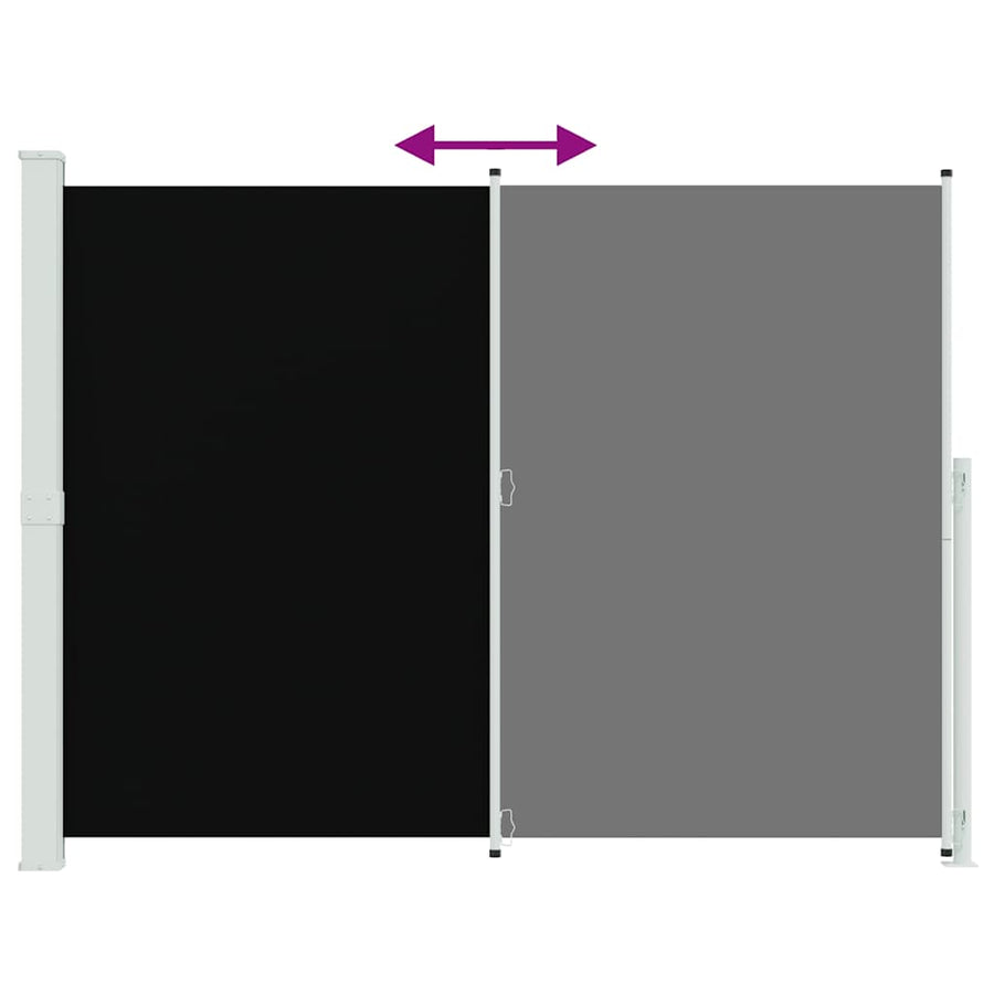 Patio Retractable Side Awning 220x314cm Black
