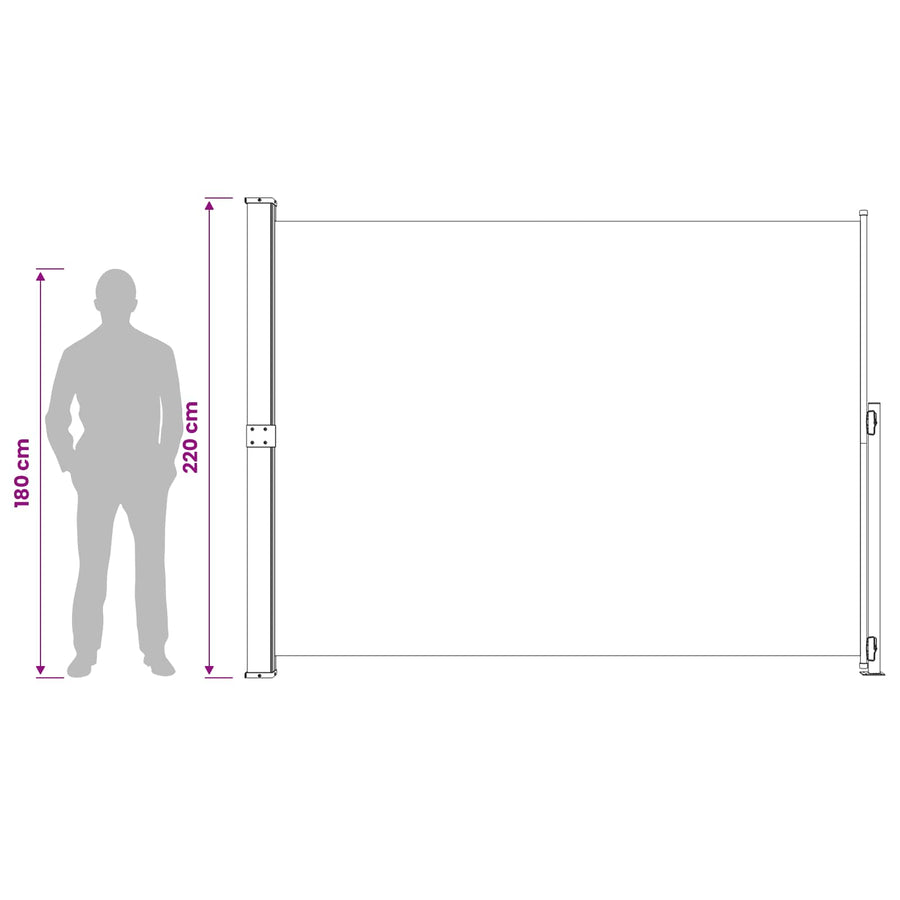 Patio Retractable Side Awning 220x314cm Grey