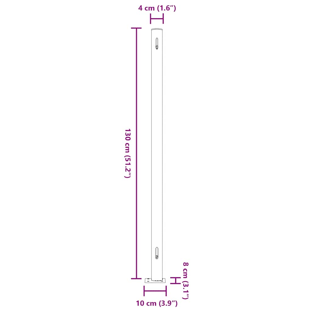 Patio Retractable Side Awning 220x500cm Grey