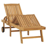 Sun Lounger Solid Teak Wood - Side View