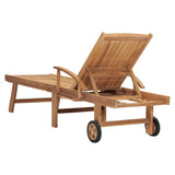Sun Lounger Solid Teak Wood - 45-Degree Angle