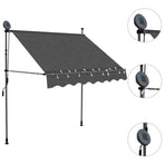 Manual Retractable Awning With Led 200 Cm Anthracite