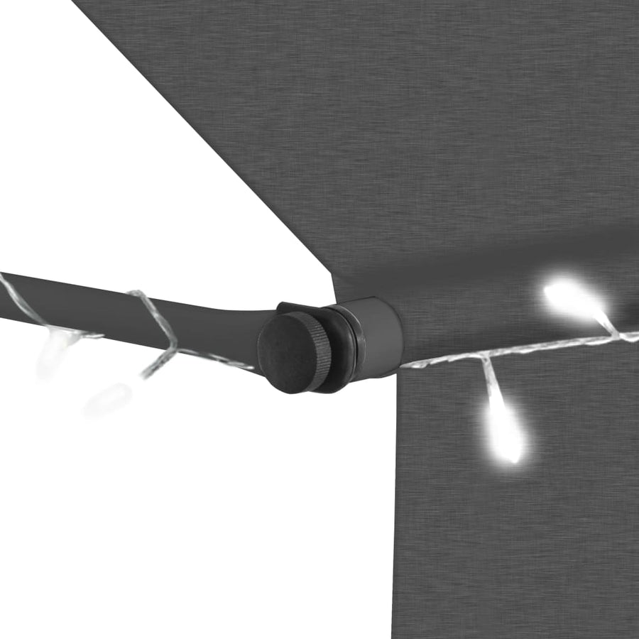 Manual Retractable Awning With Led 200 Cm Anthracite