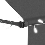 Manual Retractable Awning With Led 350 Cm Anthracite - 45-Degree Angle