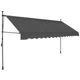 Manual Retractable Awning With Led 400 Cm Anthracite - Front View