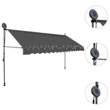 Manual Retractable Awning With Led 400 Cm Anthracite - Side View
