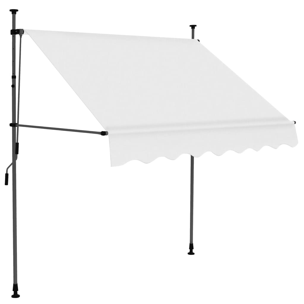Manual Retractable Awning With Led 200 Cm Cream