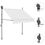 Manual Retractable Awning With Led 200 Cm Cream
