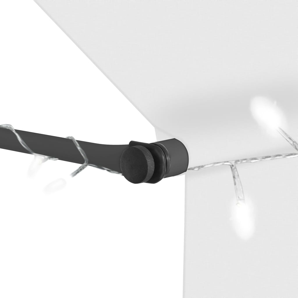 Manual Retractable Awning With Led 200 Cm Cream